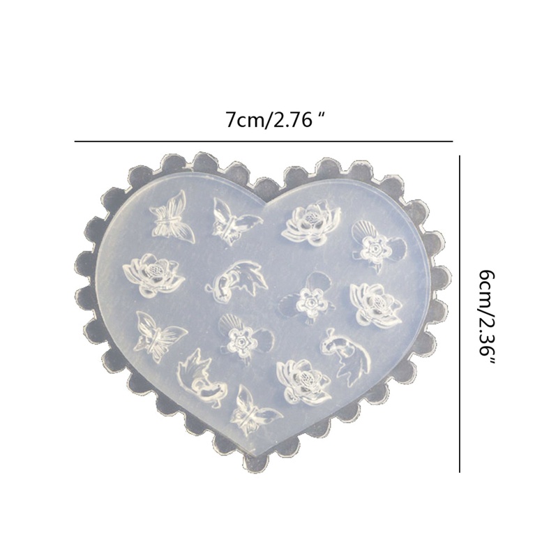 Wellb 3D Hoa Silicon Móng Tay Nghệ Thuật Trang Trí Khuôn Nhựa Cabochon Trang Sức Mặt Dây Chuyền Khuôn