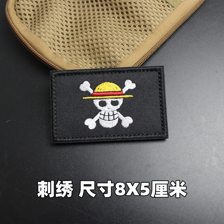 Anime One Piece Huy Hiệu Hoạt Hình Series Thêu Huy Hiệu Velcro Luffy Miếng Dán Ba Lô Miếng Dán Huy Hiệu