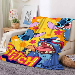 Hoạt Hình Lilo Stitch Flannel Chăn Quà Tặng Thiết Thực Cho Gia Đình Và Bạn Bè In Một Mặt Flannel Chăn Điều Hòa Không Khí Chăn Ngủ Văn Phòng Chăn