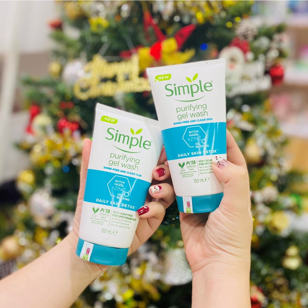 Ảnh Combo 2 Sữa Rửa Mặt Simple giúp kiềm dầu và ngừa mụn cho da dầu mụn 150ML - Xanh Dương 4