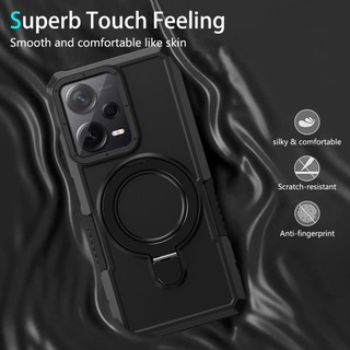 Dành cho Redmi Note 12 Pro / Note 14 Pro 4G / 5G Ốp điện thoại có giá đỡ vòng PC cứng Mặt sau TPU mềm Edge Bảo vệ chống rơi cấp độ quân sự Vỏ mỏng chống sốc
