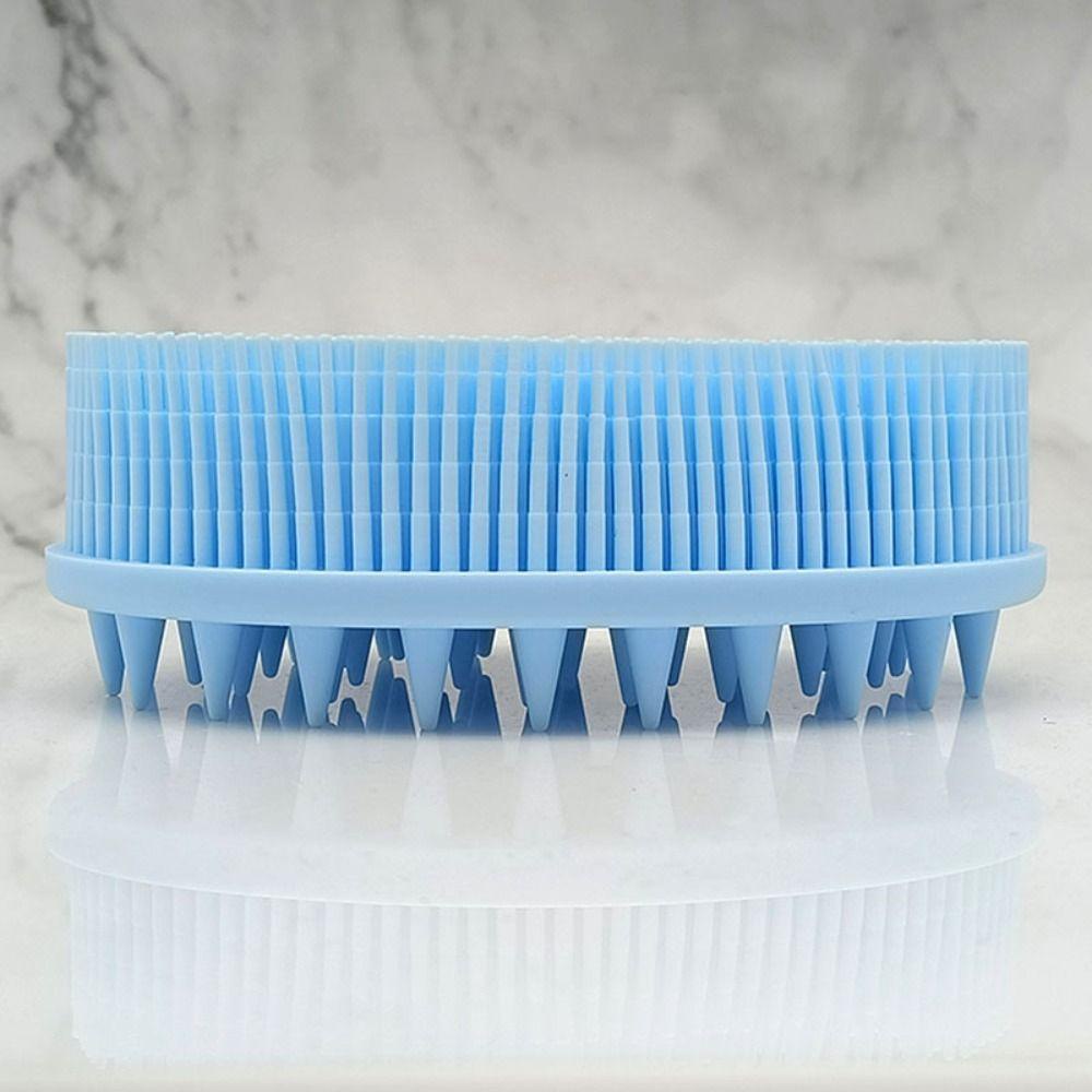 Bàn chải tắm silicon LACYES, Bàn chải tắm tẩy tế bào chết ướt và khô, Bàn chải gội hai mặt mềm mại di động dành cho bé tập luyện cảm ứng dành cho nam