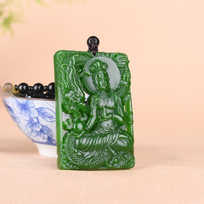 Spinner Mặt Dây Chuyền Hình Rồng Màu Xanh Lá Cây Dễ Phối Đồ Thời Trang yulong guanyin