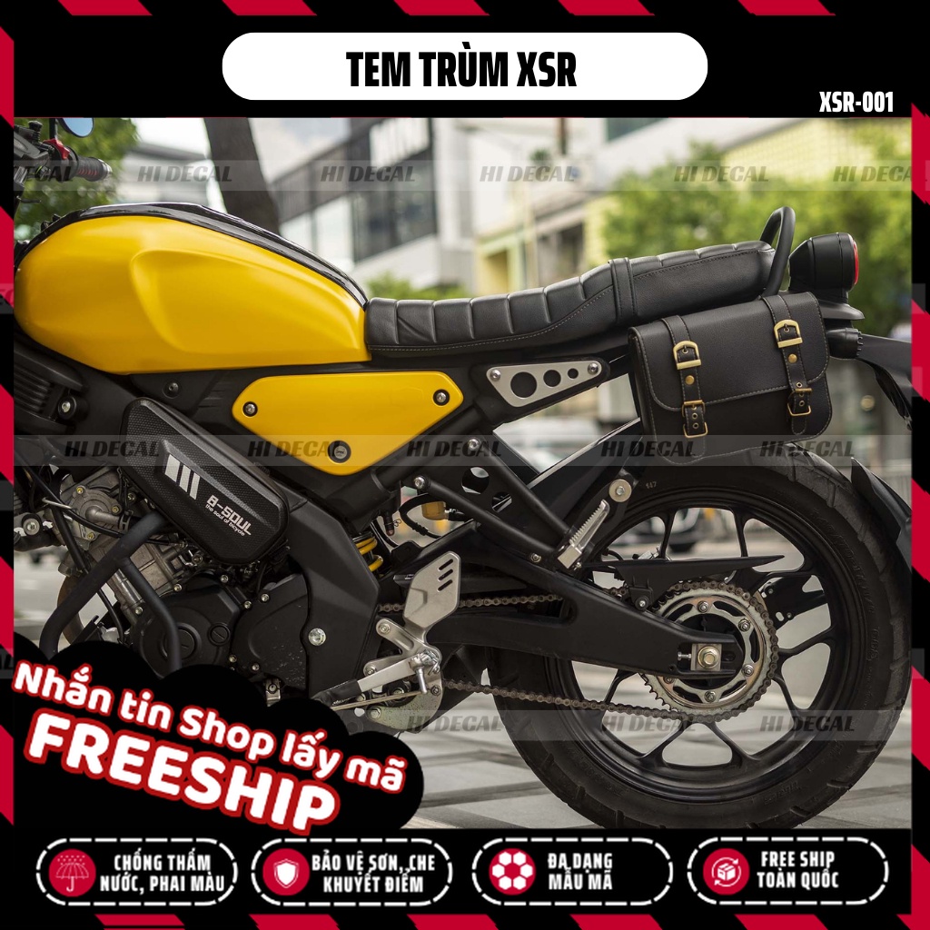 Tem XSR 155 màu vàng | XSR-001 | Decal tem trùm dán xe XSR, decal cao cấp chống nước, chống phai màu
