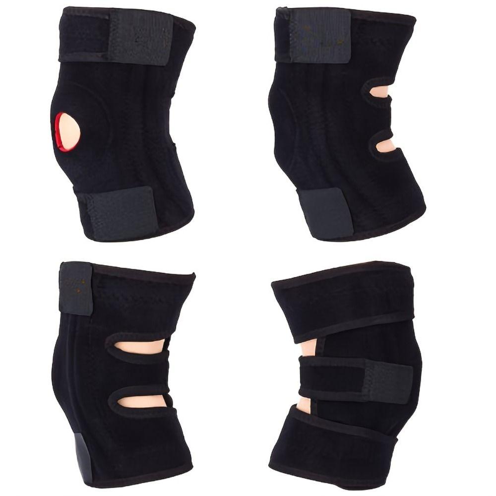 Nẹp hỗ trợ đầu gối MINIMALY, Dây đeo băng bánh chè thể thao màu đen thoáng khí, An toàn thể thao Phù hợp với lò xo cao su tổng hợp 154.32LB Tay cầm đầu gối thoải mái Chạy bộ thể dục