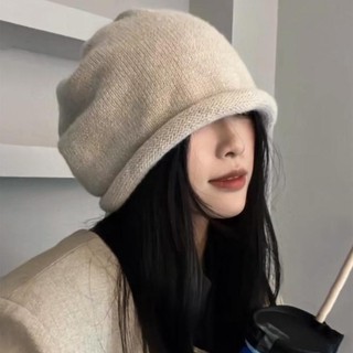 Mũ Len Dây Rút Màu Trơn Bảo Vệ Tai Có Thể Điều Chỉnh Giữ Ấm Mùa Thu Đông Đường Phố Cho Nam Và Nữ - Mũ Len Dây Rút