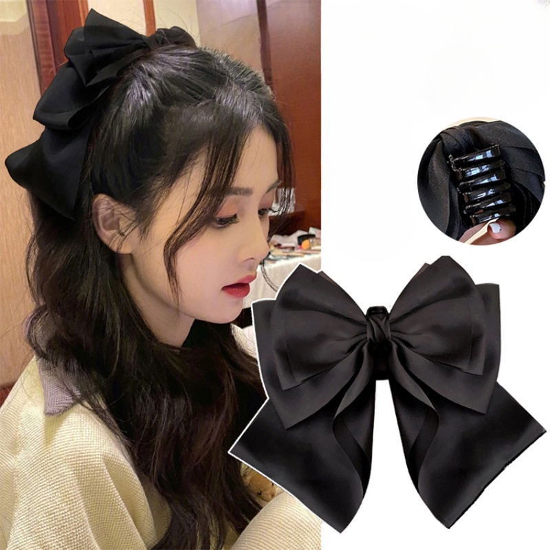 Kẹp Tóc Nữ Phong Cách Hàn Quốc: Nơ Đen Thời Trang & Hình Cá Mập Lớn