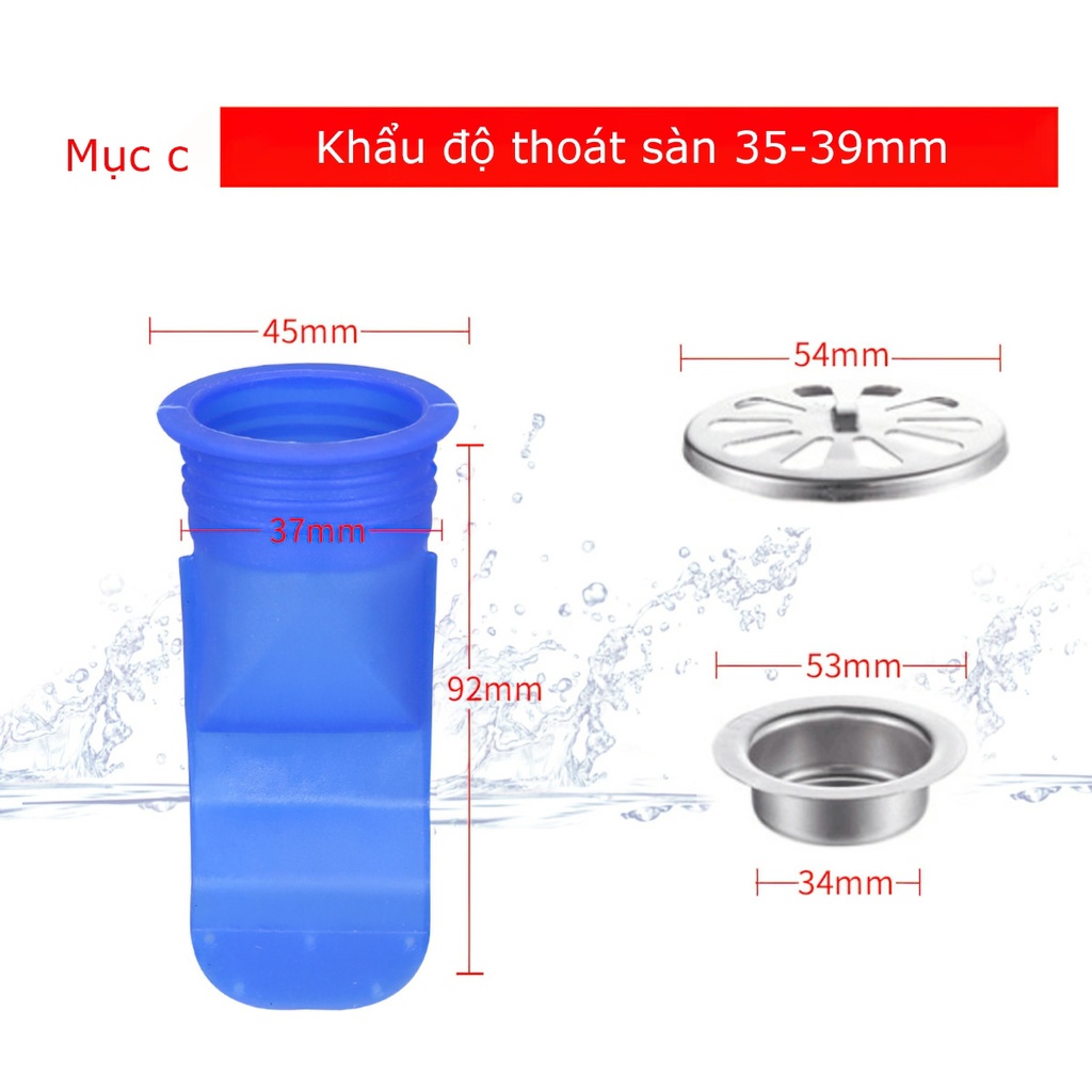 Bịt cống silicon chặn mùi hôi cống bộ nắp phễu thoát sàn chống trào ngược ngăn côn trùng khử mùi