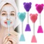 FAVORITEGOODS Silicone Applicator, Tay Cầm Dài Gấu Mặt Bàn Chải, Dễ Thương Hai Đầu Đa Năng Da Mặt Làm Sạch Dụng Cụ Trang Điểm Nữ