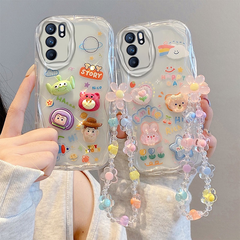 Ốp lưng Oppo Reno 6z 5G Ốp Oppo Reno 6 Ốp Điện Thoại Trong Suốt Đính Búp Bê Hoạt Hình Cho OPPO Reno 6z 5G Reno6 Z 5G