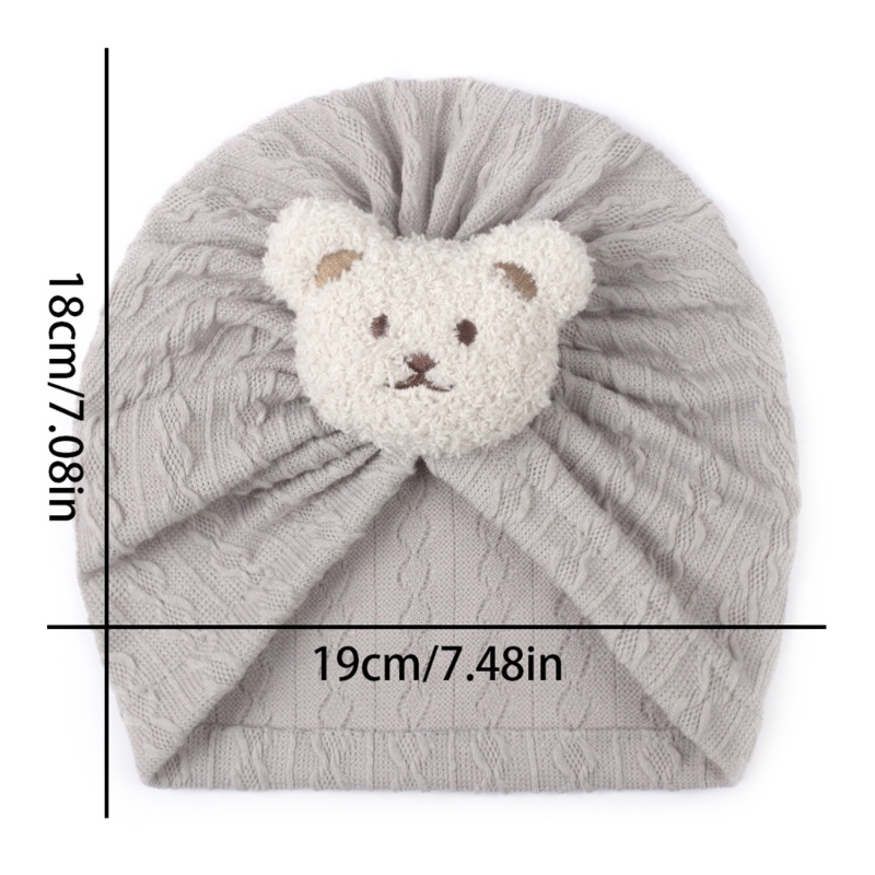Dasbsug Mũ Turban Hợp Thời Trang Mũ Beanies Chắc Chắn Chống Gió Trẻ Sơ Sinh Thu Đông Mũ nón