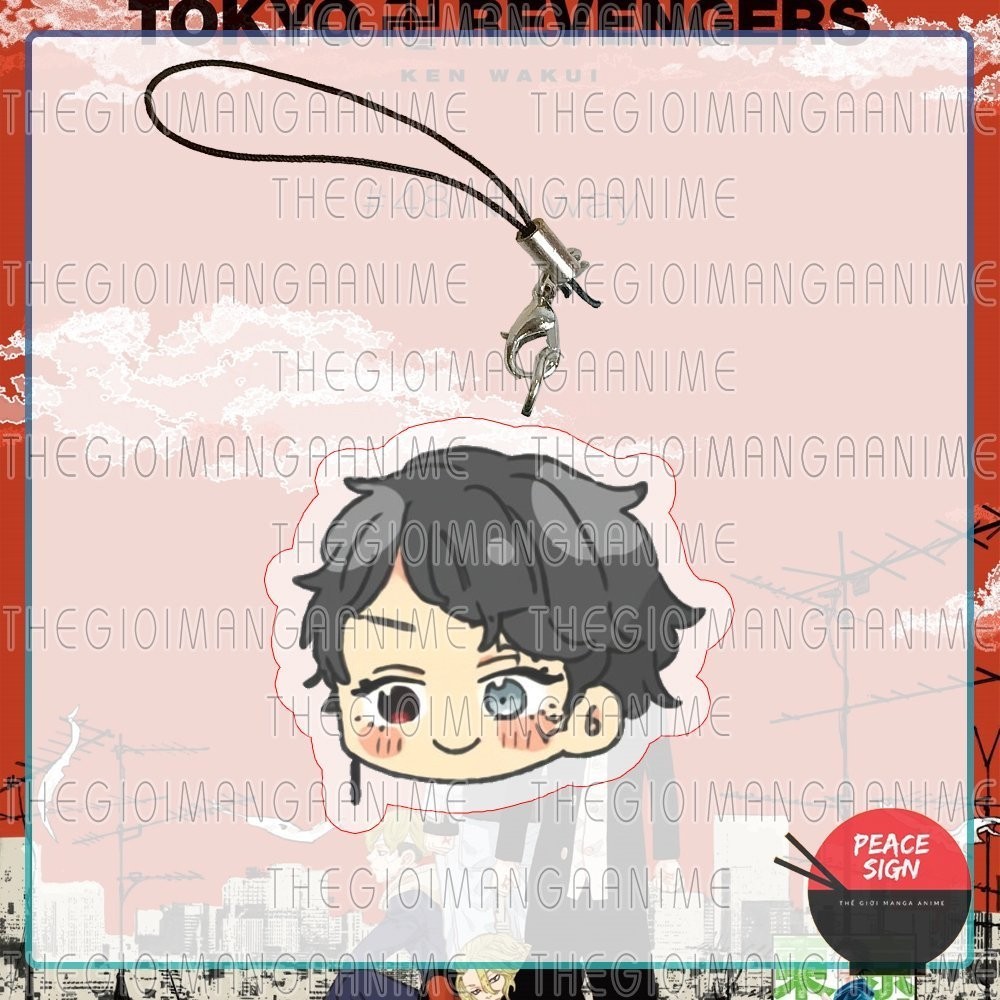 Móc dây treo điện thoại TOKYO REVENGERS ver ĐẦU CHIBI Kịch trường của Takemichi chibi mica acrylic móc khóa anime