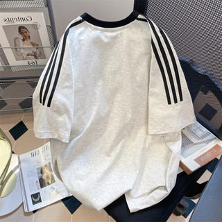 HIIXIIVI Mới 100% Cotton Unisex Áo Thun Nữ Tay Ngắn Nam Nữ Baggy Cổ Tròn Rời In Độc Đáo Cặp Đôi Tee