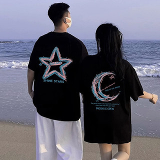 HIIXIIVI Thương Hiệu Mới 100% Cotton Unisex Áo Thun Nữ Tay Ngắn Nam Nữ Baggy Cổ Tròn Rời In Độc Đáo Cặp Đôi Tee