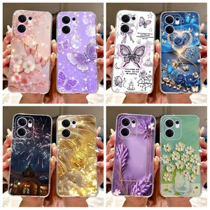 Dành Cho OPPO Reno13 F 5G 2025 Ốp Lưng CPH2699 Ốp Lưng Điện Thoại Silicon Mềm Hoa Bướm Phổ Biến Cho OPPO Reno 13F 4G Reno13F Capa