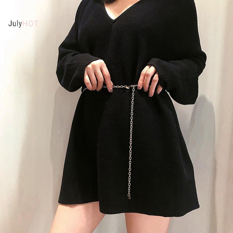 Julyhot Thời Trang Nữ Thắt Lưng Dây Kim Loại Vàng Bạc Màu Dây Thắt Lưng Dây Xích Cho Đầm Áo Sơ Mi Quần Áo Phụ Kiện Massivedeals