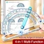 ITRUMPET Bevel Protractor, Dụng cụ vẽ vòng tròn bằng nhựa Thước đo góc hoạt động, Trình diễn góc hoạt động đa chức năng thời trang Sinh viên