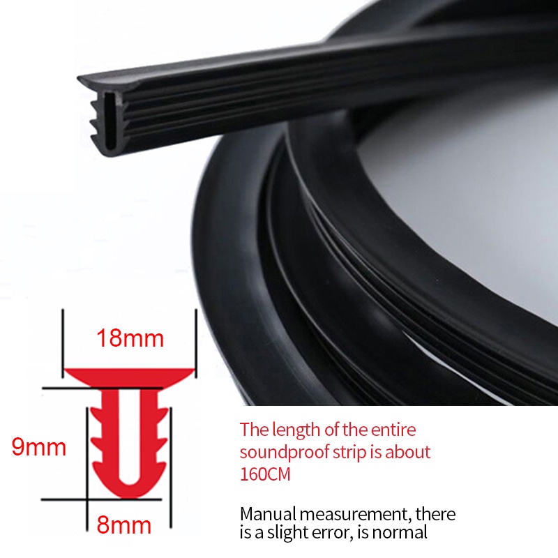 SEAMETAL Universal Car Rubber Seal Strip 1.6M Bảng điều khiển Dải chống rò rỉ Phụ kiện ô tô