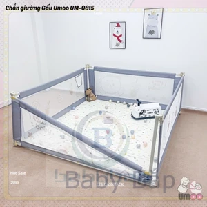 Thanh chắn giường gấu Umoo UM-0815 phiên bản ưu việt mới nhất với thiết kế khép kín và lớp xốp giảm chống va đập