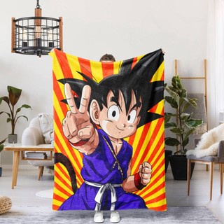 Dragon Ball Flannel Chăn Son Goku Chăn Quà Tặng Thiết Thực Cho Gia Đình Và Bạn Bè In Một Mặt Flannel Chăn Điều Hòa Không Khí Chăn Ngủ Văn Phòng Chăn