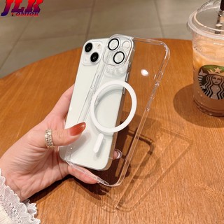 [JLK] Ốp lưng điện thoại từ tính siêu mỏng trong suốt có kính bảo vệ ống kính cho iPhone 17 Air 16 15 14 Plus 13 12 Pro Max Chống va đập vỏ cứng