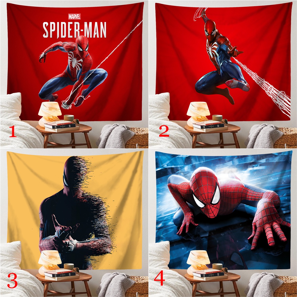 Marvel Thảm Treo Tường Trang Trí Phòng Ngủ Hình Người Nhện (Kèm Kẹp)