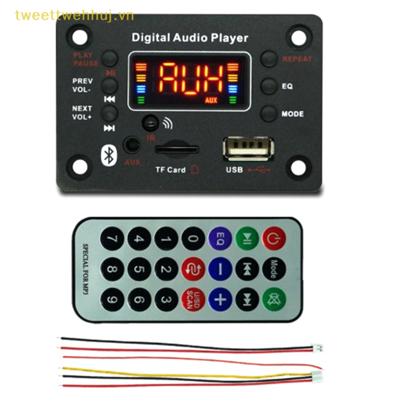 Tweehuj Bảng Mạch Giải Mã Âm Thanh usb tf fm radio mp3 Không Dây 5.0 mp3 12v Có Điều Khiển Từ Xa vn