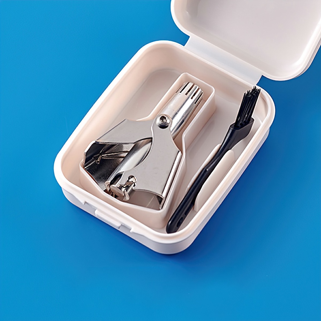 Máy Tỉa Lông Mũi Inox Không Gỉ Đầu Tròn Không Dùng Pin Có Thể Rửa Sạch