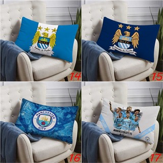 Câu Lạc Bộ Bóng Đá Manchester City Logo Hình Chữ Nhật Vỏ Gối Một Mặt In Hình Đệm Polyester Trang Trí Sofa Nhà (Không Có Lõi)