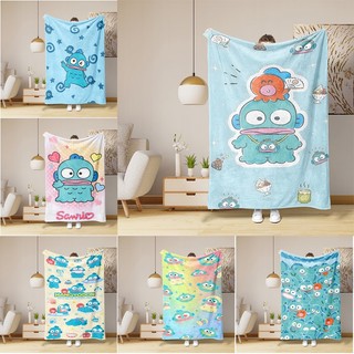 Chăn Flannel hoạt hình Sanrio Hangyodon in một mặt, điều hòa không khí, quà tặng cho gia đình và bạn bè, dùng tại văn phòng