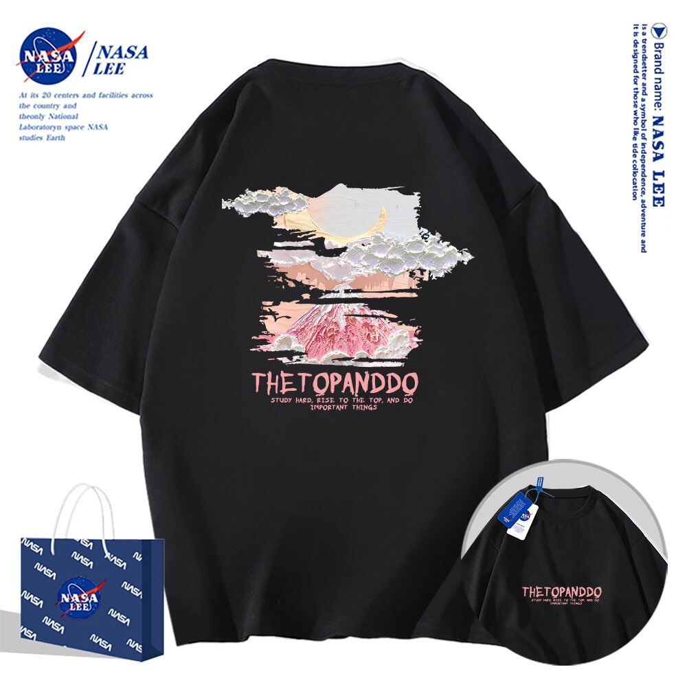 Nasa Áo Thun Khớp Ngắn Tay Nam Nữ Xu Hướng Hè 2024 Phong Cách Mới Rời Cặp Đôi Nửa Tay áo thun nam nữ