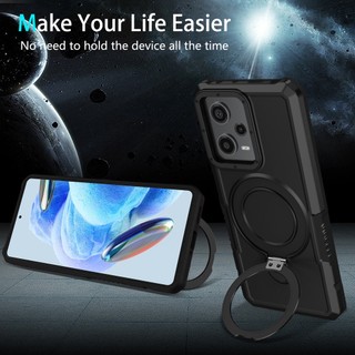 Dành cho Redmi Note 12 Pro / Note 14 Pro 4G / 5G Ốp điện thoại có giá đỡ vòng PC cứng Mặt sau TPU mềm Edge Bảo vệ chống rơi cấp độ quân sự Vỏ mỏng chống sốc