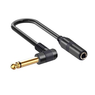 Dây âm thanh PENTAXZR 1 / 4 Inch TS Mono Jack, Cáp âm thanh nổi TRS 6.35mm Góc phải 6.35mm Nam Nối dài, Đầu nối mạ vàng nối dài Cáp đàn Guitar âm thanh nổi 6,35mm