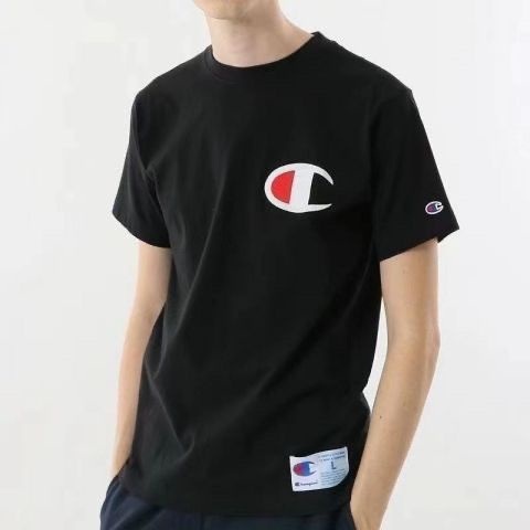 Guanda C Thêu Nguyên Chất Cotton Ngắn Tay Nam Nữ Cổ Tròn Áo Phù Hợp Với Đường Phố Mặc Cặp Đôi Cổ Áo + Thẻ