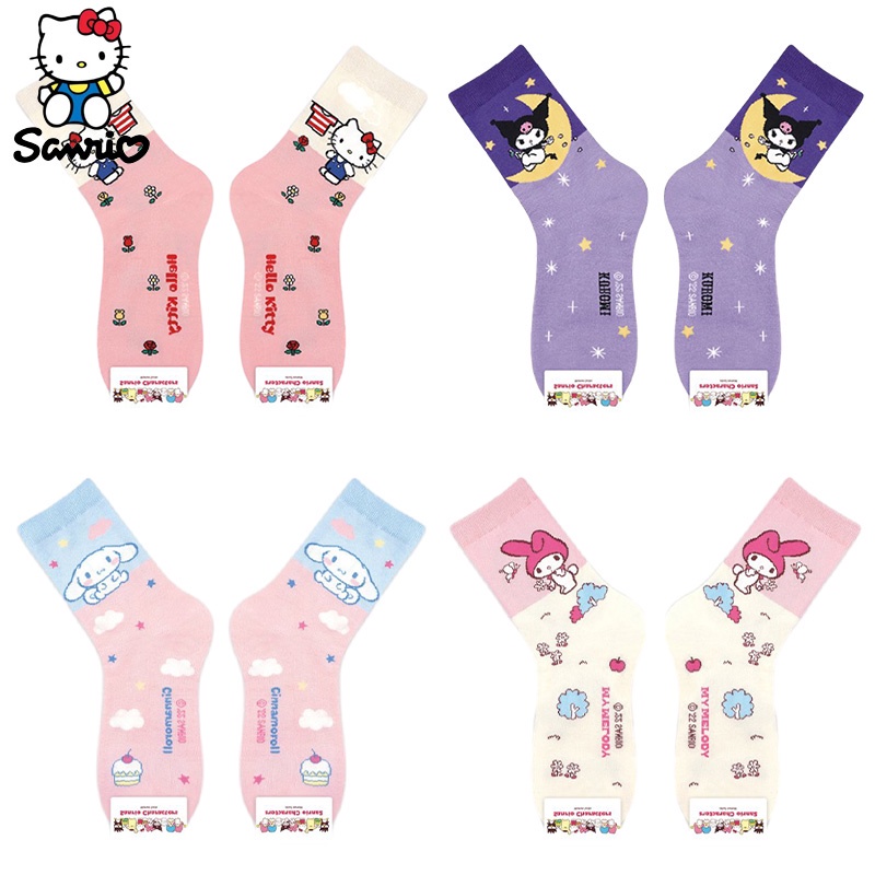 Spot - tất dễ thương Tất ngắn học sinh Kuromi dành cho trẻ em, tất thể thao cotton, thấm mồ hôi, khử mùi và chống mài mòn