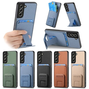 Dành Cho Samsung S22 Ultra S22 Plus S21 Plus S21 Ultra S21 FE S20 FE S20 Plus S20 Ultra S10 Plus Ví Sợi Carbon Vỏ Đựng Thẻ Khe Cắm