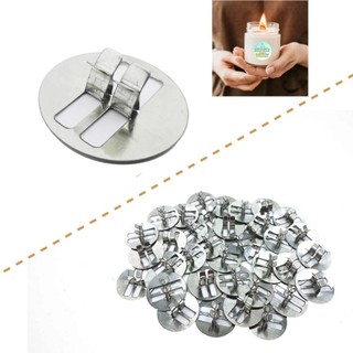 AWNGD 50 CHIẾC Chân Đế Nến, Kim Loại DIY Wax Wick Core Chân Đế Sắt, Nến Bền Làm Tròn Gỗ bấc Kẹp