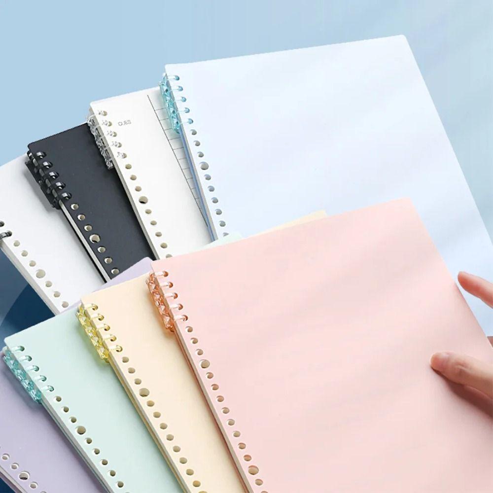 Thfeng 4 Máy tính xách tay lá rời DIY, Bìa sách lá rời trong suốt A4 A5 B5, Chất kết dính PP Vòng xoắn ốc Đồ dùng học tập văn phòng đầy màu sắc