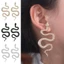 JUNYUE88US Bông Tai Hình Rắn, Bông Tai Rắn Động Vật Punk Phóng Đại, Bông Tai Kim Loại Tiên Phong Hợp Kim Thời Trang