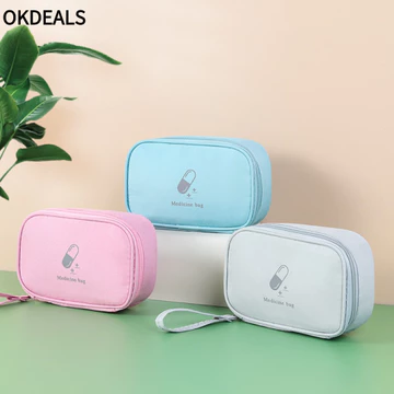 Bộ sơ cứu OKDEALS, Túi đựng thuốc dung tích lớn màu hồng / xanh / xám, Thuốc đa chức năng Bộ dụng cụ khẩn cấp y tế xếp lớp gia đình