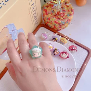 Pop Mart Nguyên Bản Dễ Thương Nhỏ Ngọt Đậu Khóc Bé sp Ngôi Sao ins Cô Gái Vui Nhộn Mở Nhẫn
