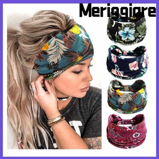Băng Đô MERIGGIARE, Bohemian Vintage Thắt Lưng Nữ Headwrap, Co Giãn Turban Mũ Thời Trang Rộng Yoga Tóc Cho Vũ Biker