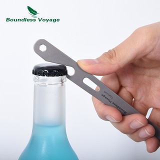 Chuyến đi không giới hạn- Thìa titan có dụng cụ mở nắp chai Cắm trại ngoài trời Flatware Bộ đồ ăn cầm tay siêu nhẹ