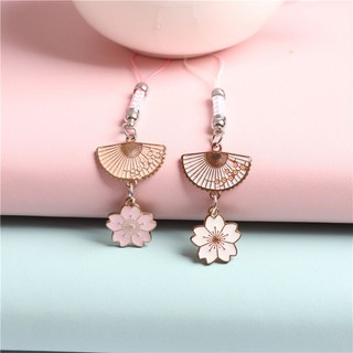 Mobile Mặt Dây Đeo Điện Thoại diy Hình Quạt Hoa Anh Đào Lớn Dễ Thương