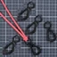 Dụng cụ cắm trại và hiking đen POM carabiner nhựa, tiện ích EDC