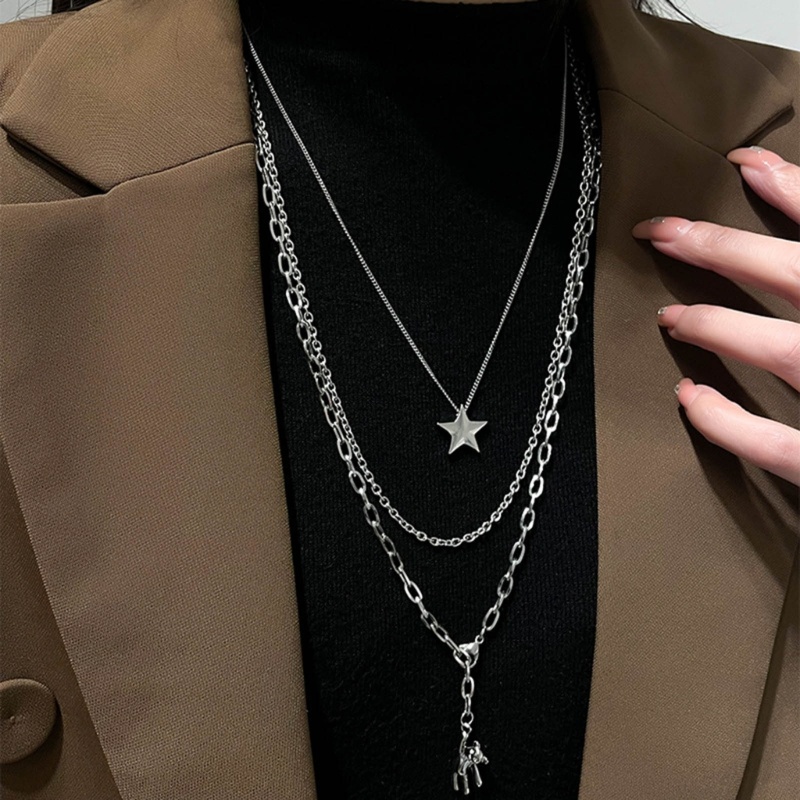 Dây chuyền vòng cổ xương đòn nhiều lớp thiết kế ngôi sao