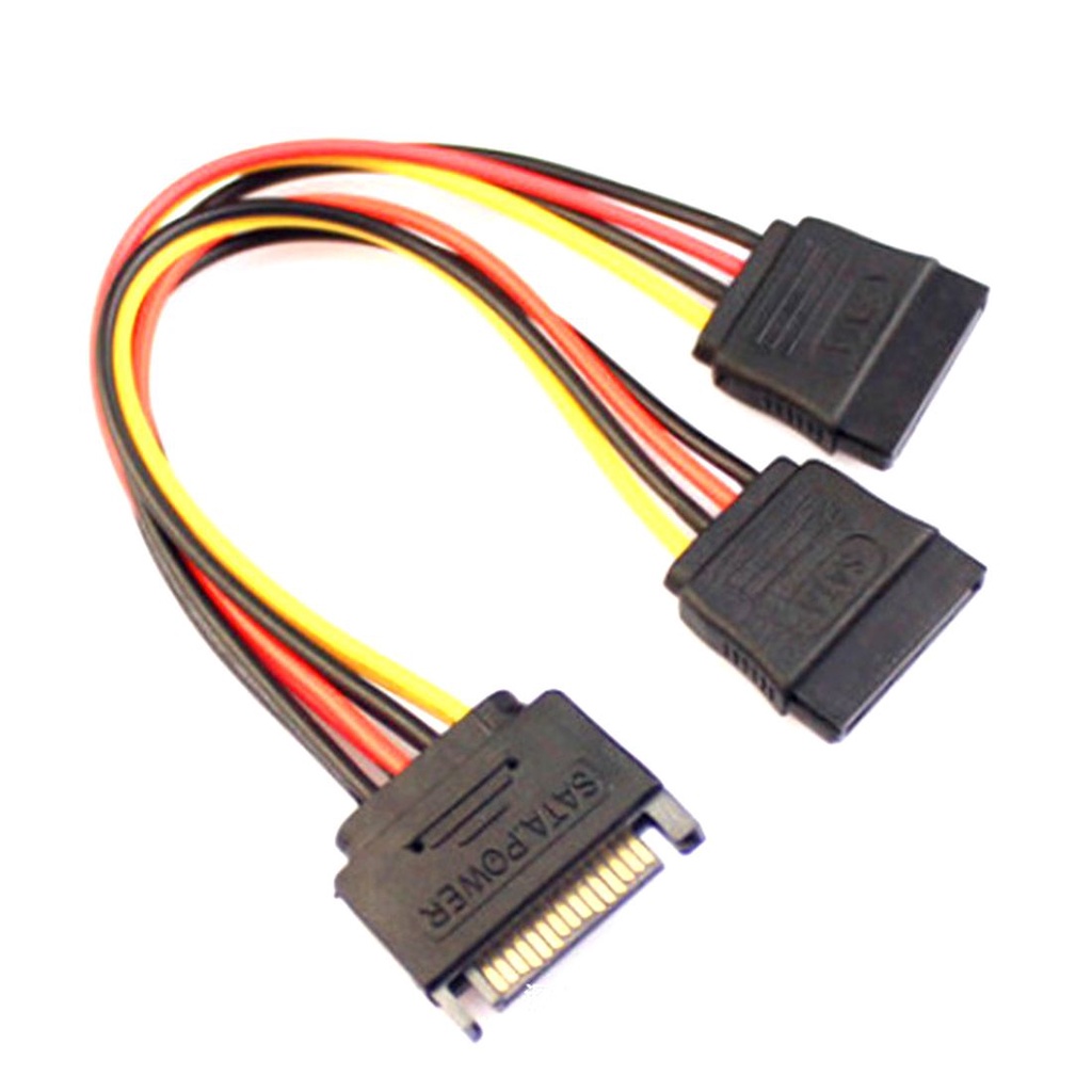 Jmt Dây Cáp Mở Rộng 15pin sata male Sang dual 15 pin female / Big 4p Sang 2x sata Cho Ổ Cứng hdd
