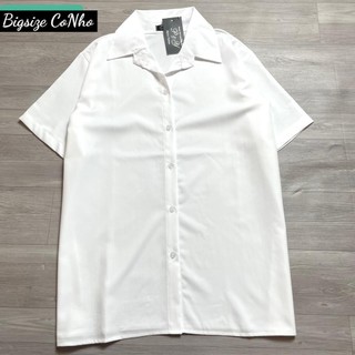 Áo sơ mi trắng bigsize nữ tay ngắn đi học đi làm dành cho nàng  58-95 kg phong cách đơn giãn SMHS