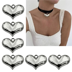 BTF 10 20xElegant Trái Tim Mặt Dây Chuyền Choker Vòng Cổ Làm Vòng Cổ Hạt Cho DIY