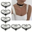 BTF 10 20xElegant Trái Tim Mặt Dây Chuyền Choker Vòng Cổ Làm Vòng Cổ Hạt Cho DIY